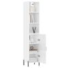vidaXL Buffet haut Blanc brillant 34,5x34x180 cm Bois d'ing&eacute;nierie