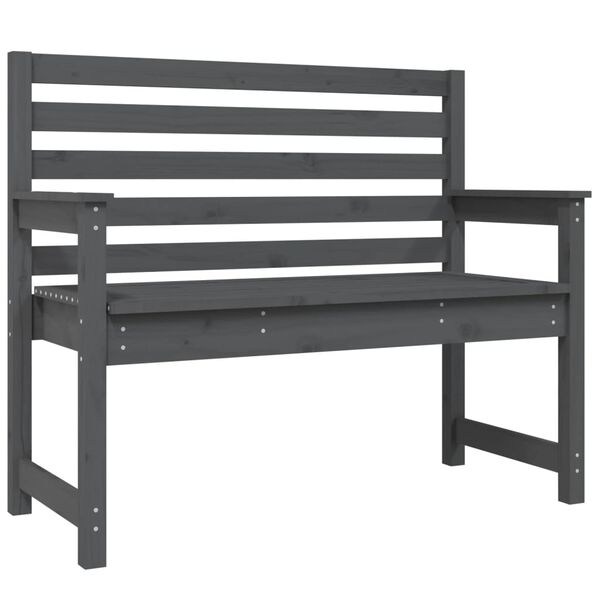 vidaXL Banc de jardin gris 109x48x91,5 cm bois massif de pin