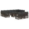 vidaXL Ensemble de canap&eacute; de jardin 14 pc Gris polyrotin