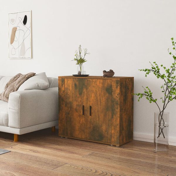 vidaXL Buffet Chêne fumé 80x33x70 cm Bois d'ingénierie