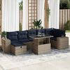 vidaXL Salon de jardin 8pcs avec coussins marron r&eacute;sine tress&eacute;e acacia