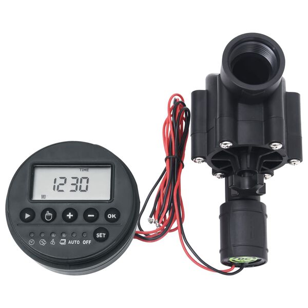 vidaXL Minuterie d&rsquo;arrosage de jardin avec &eacute;lectrovanne