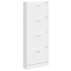 vidaXL Armoire &agrave; chaussure Blanc brillant 59x17x150 cm Bois ing&eacute;nierie