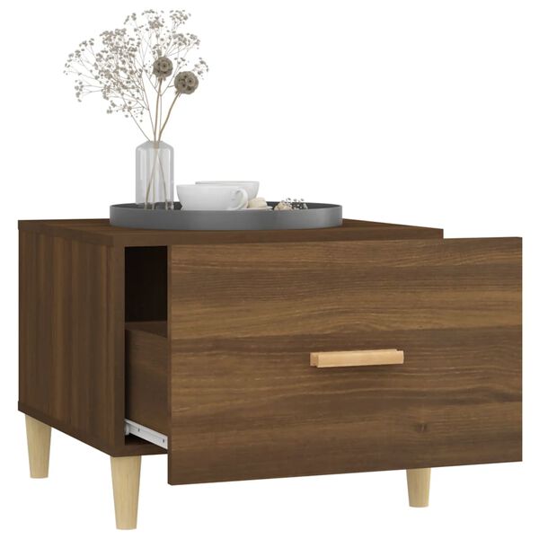 vidaXL Table basse Ch&ecirc;ne marron 50x50x40 cm Bois d'ing&eacute;nierie