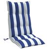 vidaXL Coussins de chaise à dossier haut lot de 4 rayures bleu/blanc