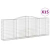 vidaXL Paniers à gabions arqués 15 pcs 400x50x140/160 cm Fer galvanisé