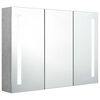 vidaXL Armoire de salle de bain &agrave; miroir LED Gris b&eacute;ton 89x14x62 cm
