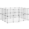 vidaXL Cage animaux de compagnie &agrave; 28 panneaux et porte Noir 35x35 cm
