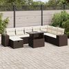 vidaXL Salon de jardin avec coussins 9 pcs marron r&eacute;sine tress&eacute;e