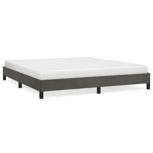 vidaXL Cadre de lit sans matelas gris fonc&eacute; 160x200 cm velours