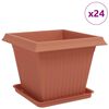 vidaXL Pots de plantes 24 pc Rouge brique Plastique