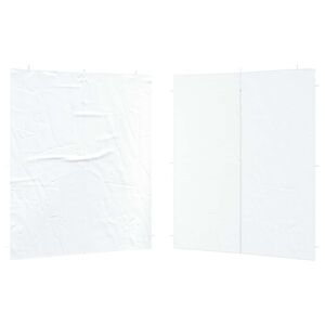 vidaXL Mur de tente de f&ecirc;te 2 pcs Blanc 200 x 195 cm PE et acier