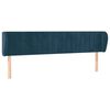 vidaXL T&ecirc;te de lit avec oreilles Bleu fonc&eacute; 183x23x78/88 cm Velours