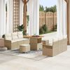 vidaXL Ensemble de canap&eacute; de jardin avec coussin 9 pcs Beige et cr&egrave;me