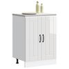 vidaXL Meuble de base de lavabo Lucca blanc brillant bois ing&eacute;nierie