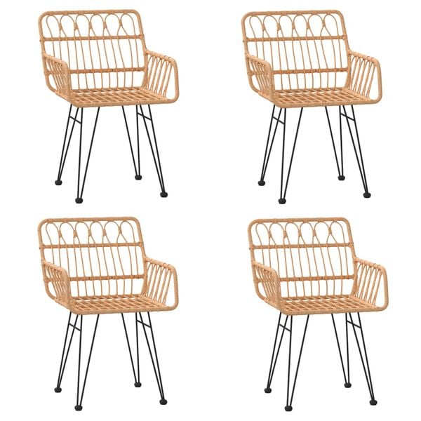 vidaXL Ensemble à manger de jardin 5pcs Résine tressée