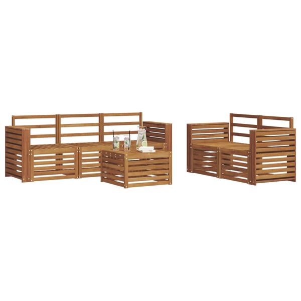 vidaXL Ensembles de canap&eacute;s 6 pcs Naturel Bois d'Acacia Massif