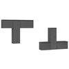 vidaXL Meubles TV 6 pcs Gris Bois massif de pin