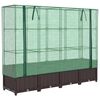 vidaXL Jardini&egrave;re sur&eacute;lev&eacute;e avec housse aspect rotin 160x40x138 cm