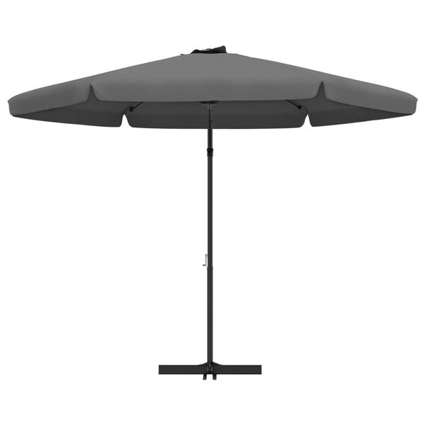 vidaXL Parasol d'extérieur avec poteau en acier 300 cm Anthracite