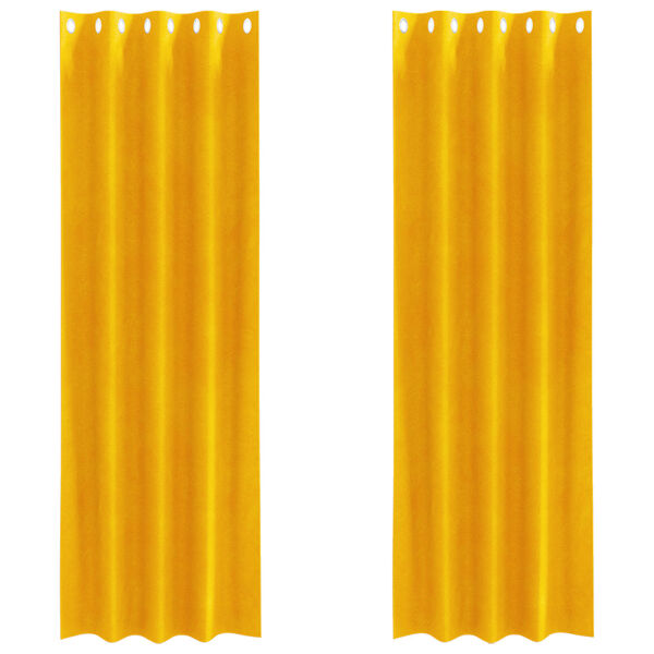 vidaXL Rideaux occultants 2 pcs Jaune moutarde 140 x 260 cm Velours