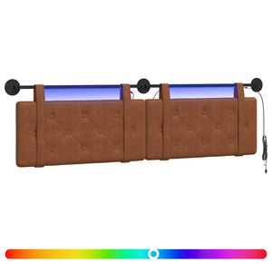 vidaXL T&ecirc;te de lit suspendue Marron PU antique