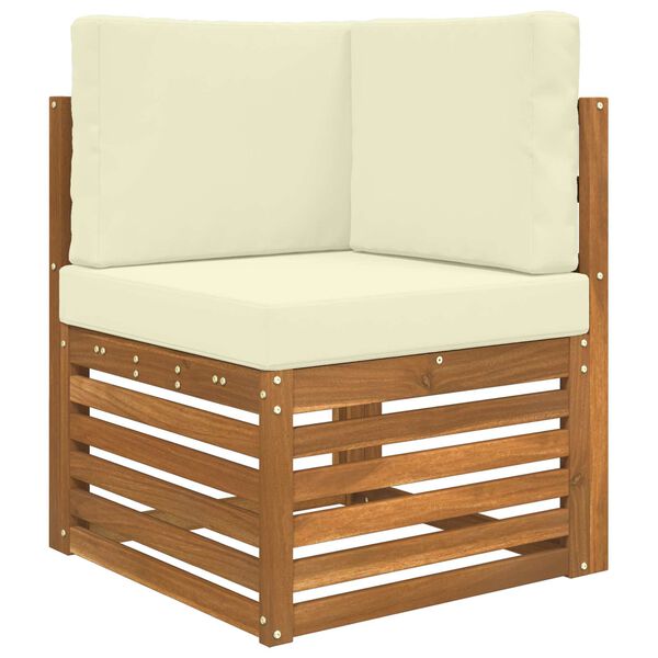 vidaXL Ensemble de canap&eacute; d'angle avec coussin 6 pcs Naturel et Cr&egrave;me