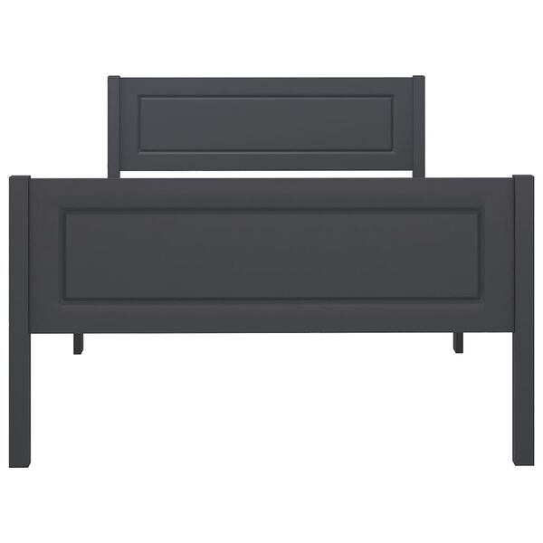 vidaXL Cadre de lit sans matelas bois massif de pin gris 100x200 cm