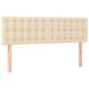 vidaXL Sommier &agrave; lattes de lit avec matelas Cr&egrave;me 140x190 cm Tissu