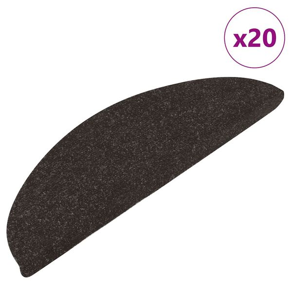 vidaXL Tapis d'escalier auto-adh&eacute;sifs 20 pcs noir 65x22,5x3,5 cm