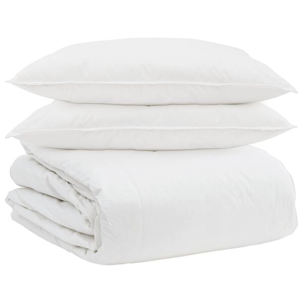vidaXL Ensemble de Duvet avec oreiller 3 pcs Blanc Plume de canard