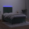 vidaXL Sommier &agrave; lattes de lit avec matelas LED vert fonc&eacute; 120x190 cm