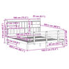 vidaXL Lit bibliothèque sans matelas blanc 180x200 cm bois pin massif
