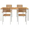 vidaXL EnsembledeRepasdeJardin 5 pcs Marron AcaciaMassif
