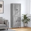 vidaXL Buffet haut Sonoma gris 69,5x34x180 cm Bois d'ing&eacute;nierie