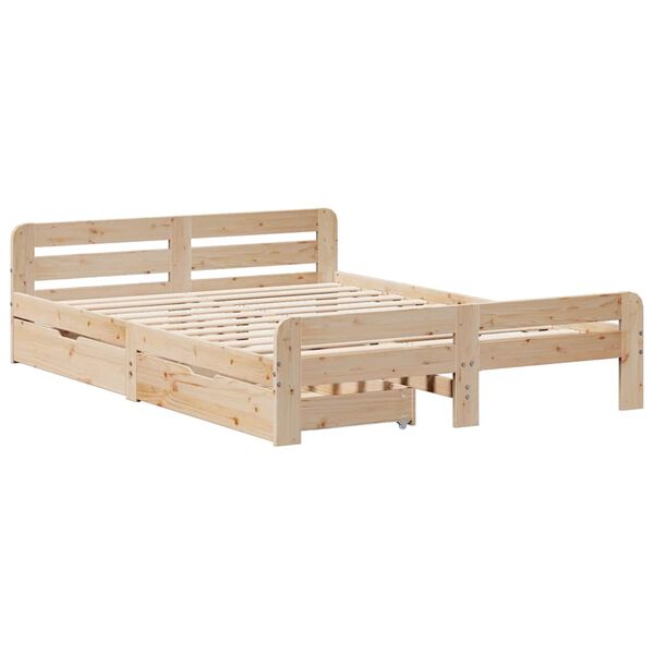 vidaXL Cadre de lit sans matelas 150x200 cm bois de pin massif