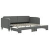 vidaXL Lit de jour avec gigogne sans matelas gris fonc&eacute; 90x200 cm