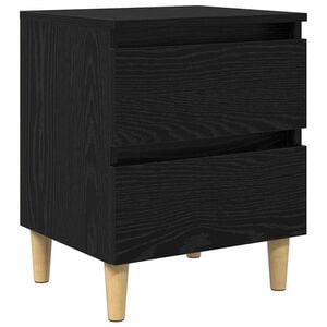 vidaXL Armoire de lit Ch&ecirc;ne noir 40 x 35 x 50 cm Bois d'ing&eacute;nierie