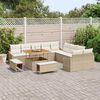 vidaXL Ensemble de canap&eacute; de jardin 13 pcs Beige Poly rotin