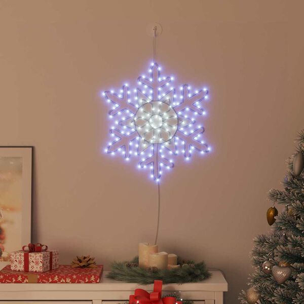 vidaXL Flocon de Noël avec 156 LED Bleu 55.5 x 55.5 x 0.75cm PVC