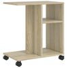 vidaXL Table d'appoint avec roues ch&ecirc;ne sonoma bois d'ing&eacute;nierie