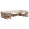 vidaXL Ensemble de canap&eacute; de jardin 10 pcs Beige polyrotin