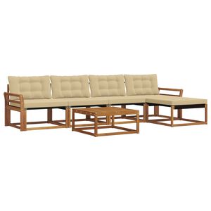 vidaXL Ensemble de canap&eacute;s d'ext&eacute;rieur 6 pcs Naturel et Beige