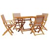 vidaXL Ensemble &agrave; manger de jardin 5 pcs taupe tissu et bois massif