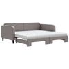 vidaXL Lit de jour avec gigogne et matelas taupe 100x200 cm tissu