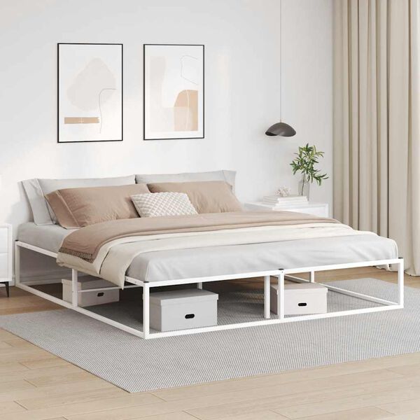 vidaXL Cadre de lit sans matelas blanc 180x200 cm m&eacute;tal
