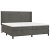 vidaXL Sommier &agrave; lattes de lit et matelas Gris fonc&eacute; 200x200cm Velours