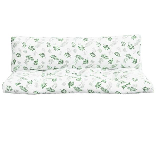 vidaXL Coussins de palette lot de 2 motif de feuilles tissu Oxford
