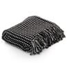 vidaXL Couverture coton &agrave; carreaux 160x210 cm Noir