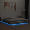 vidaXL Cadre de lit et lumi&egrave;res LED sans matelas gris b&eacute;ton 160x200 cm